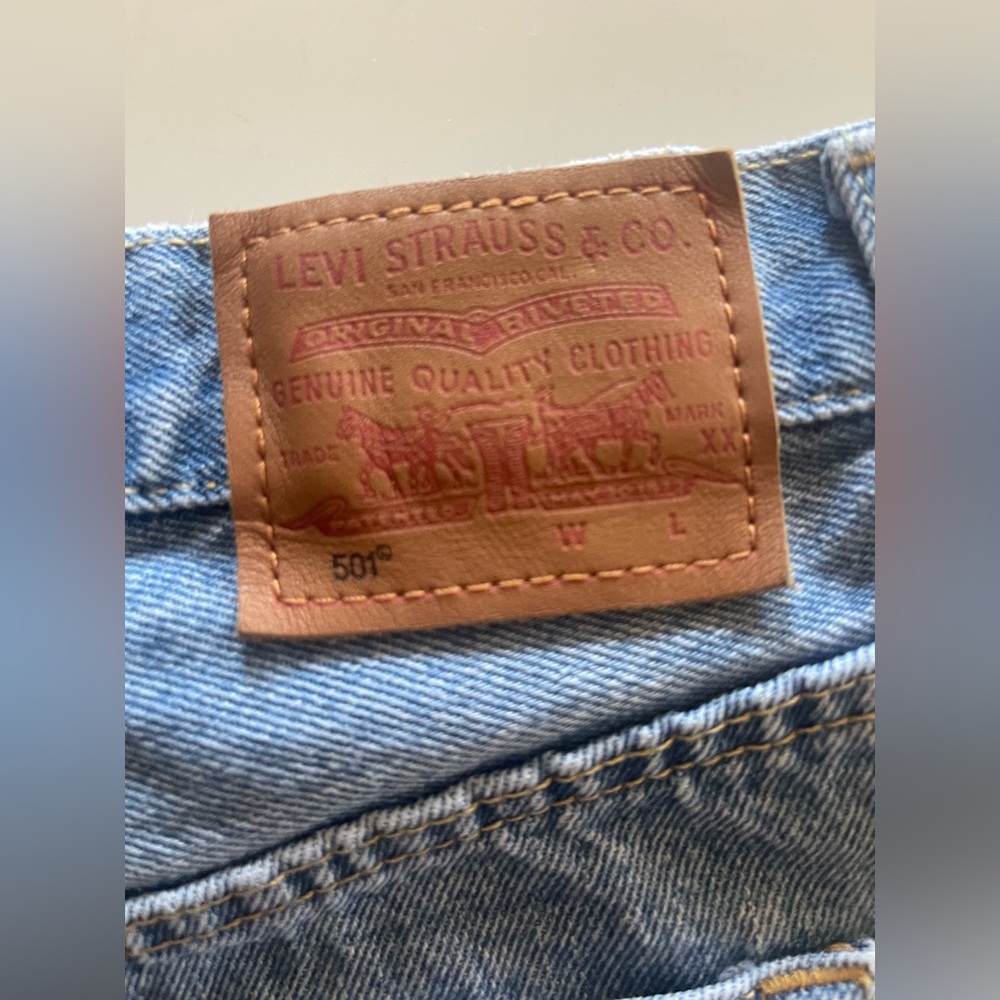 Levi's Premium 501 ORIGINAL FIT HIGH RISE distressed SHORTS